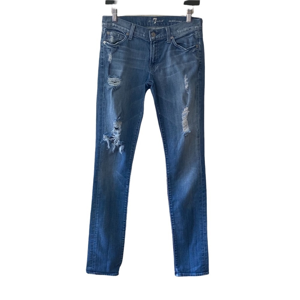 7 for‎ All Mankind Y2K Low-Rise Roxanne Distressed Skinny Jeans
